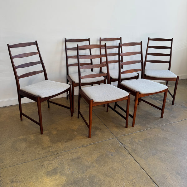 Danish Modern Ladder Back Rosewood Dining Chairs by Torbjorn Afdal for Vamo