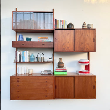 Danish Modern Teakwood Wall Unit System by HG Furniture