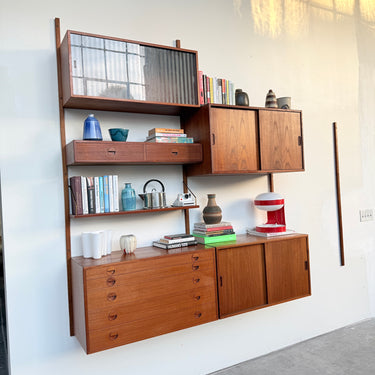 Danish Modern Teakwood Wall Unit System by HG Furniture