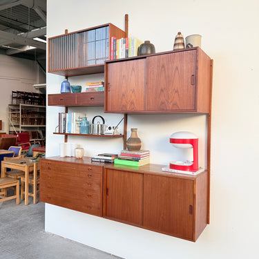 Danish Modern Teakwood Wall Unit System by HG Furniture