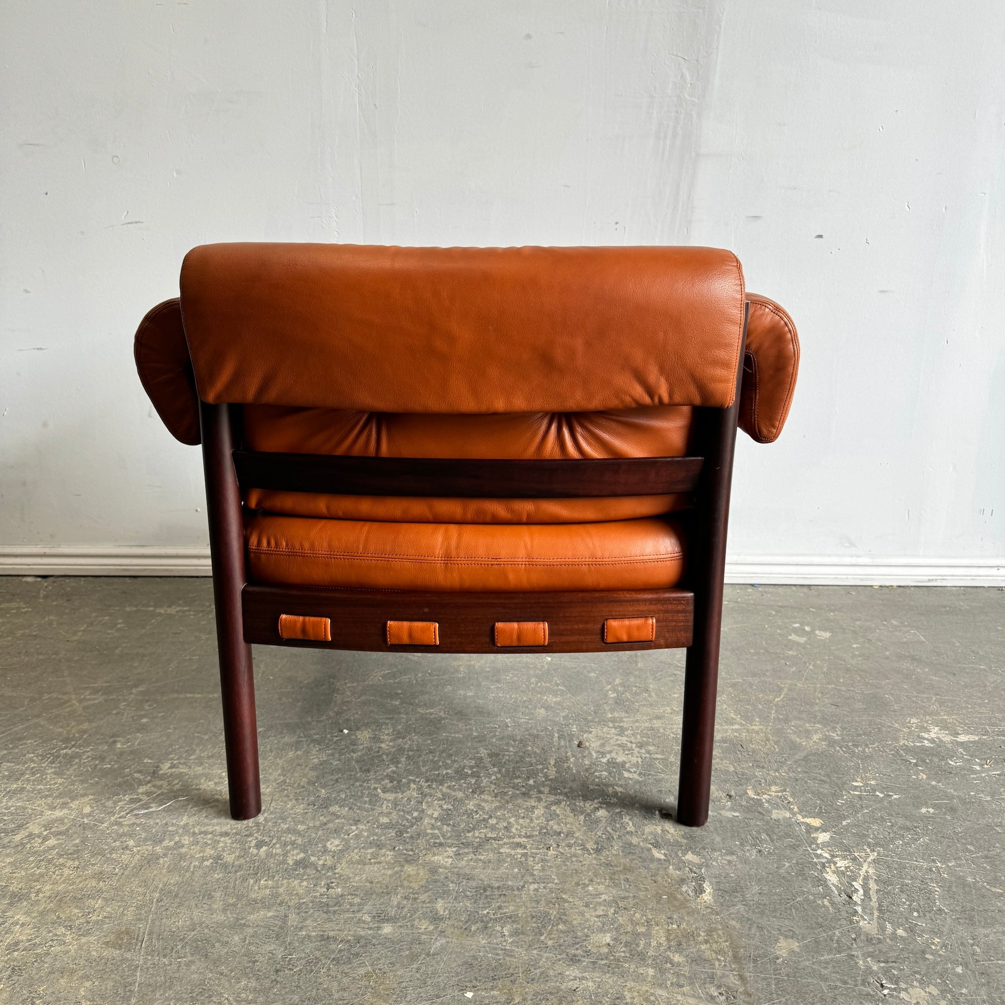 Danish Modern Leather & Rosewood Lounge Chair by Arne Norell