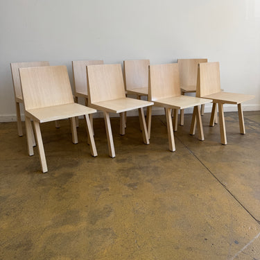 Andreu World Woody Set of 8 Dining Oakwood Dining chairs