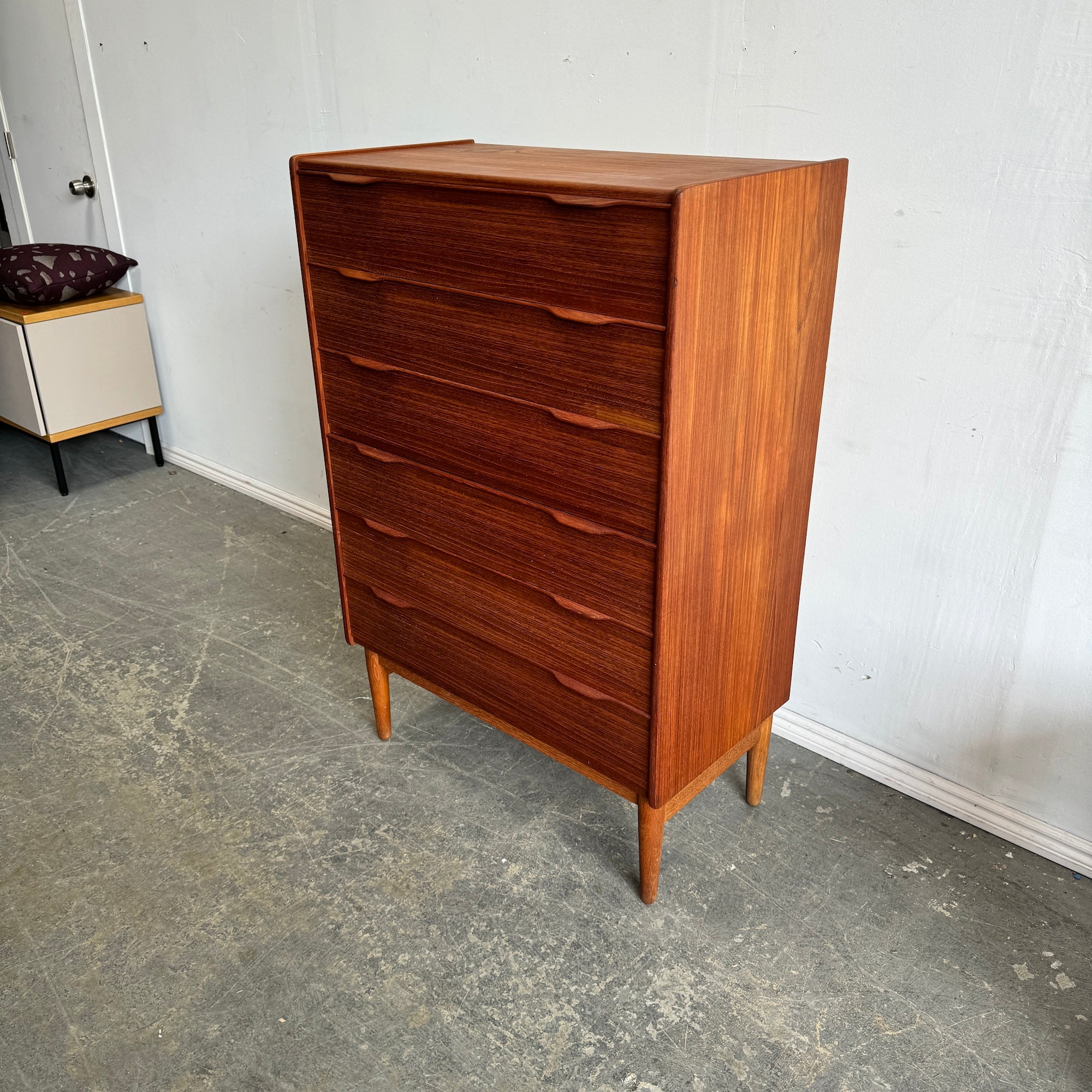 Danish Modern Tallboy Teak 6 drawer dresser – enliven mart