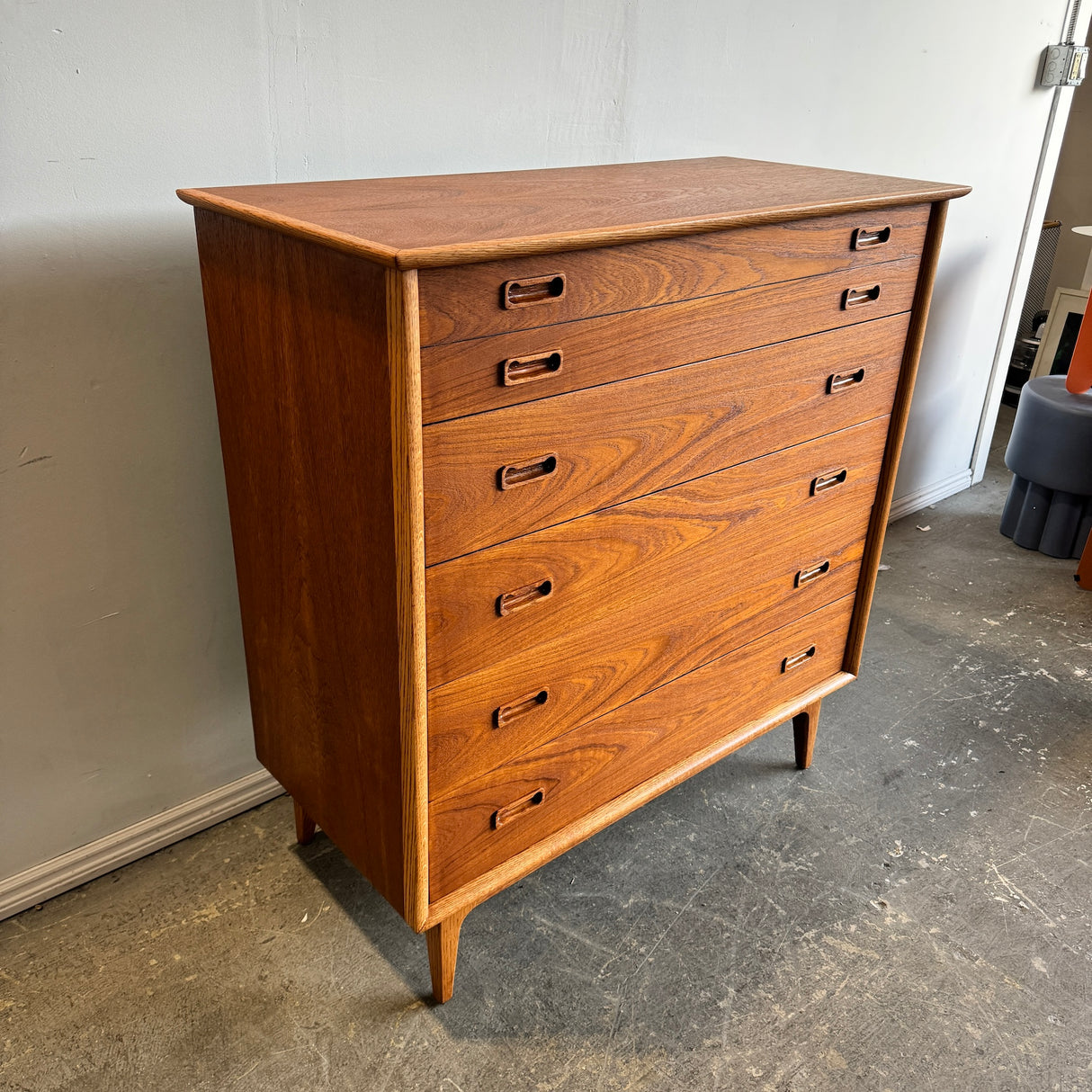 Vintage Mid Century Modern Teak Tall Dresser