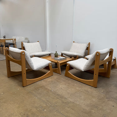 Vintage Carl Straub Brutalist Style Living room set  (New Upholstery)