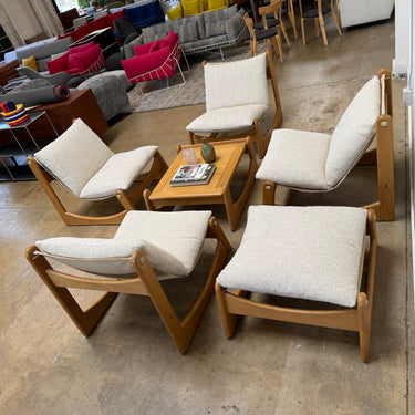 Vintage Carl Straub Brutalist Style Living room set  (New Upholstery)