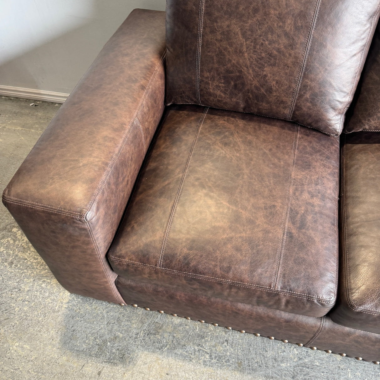 Arhaus Leather Sofa