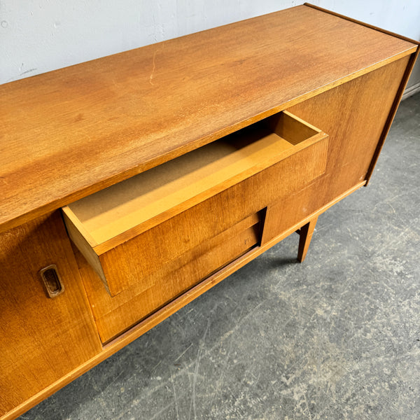Danish Modern Sideboard Teak 5 drawer double sliding doors