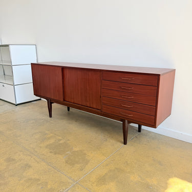 Danish Modern Sideboard with Sliding Doors and 5 Drawer