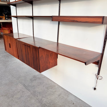 Danish Modern Kai Kristiansen Rosewood FM Reolsystem 3-Bay Wall Unit with Desk