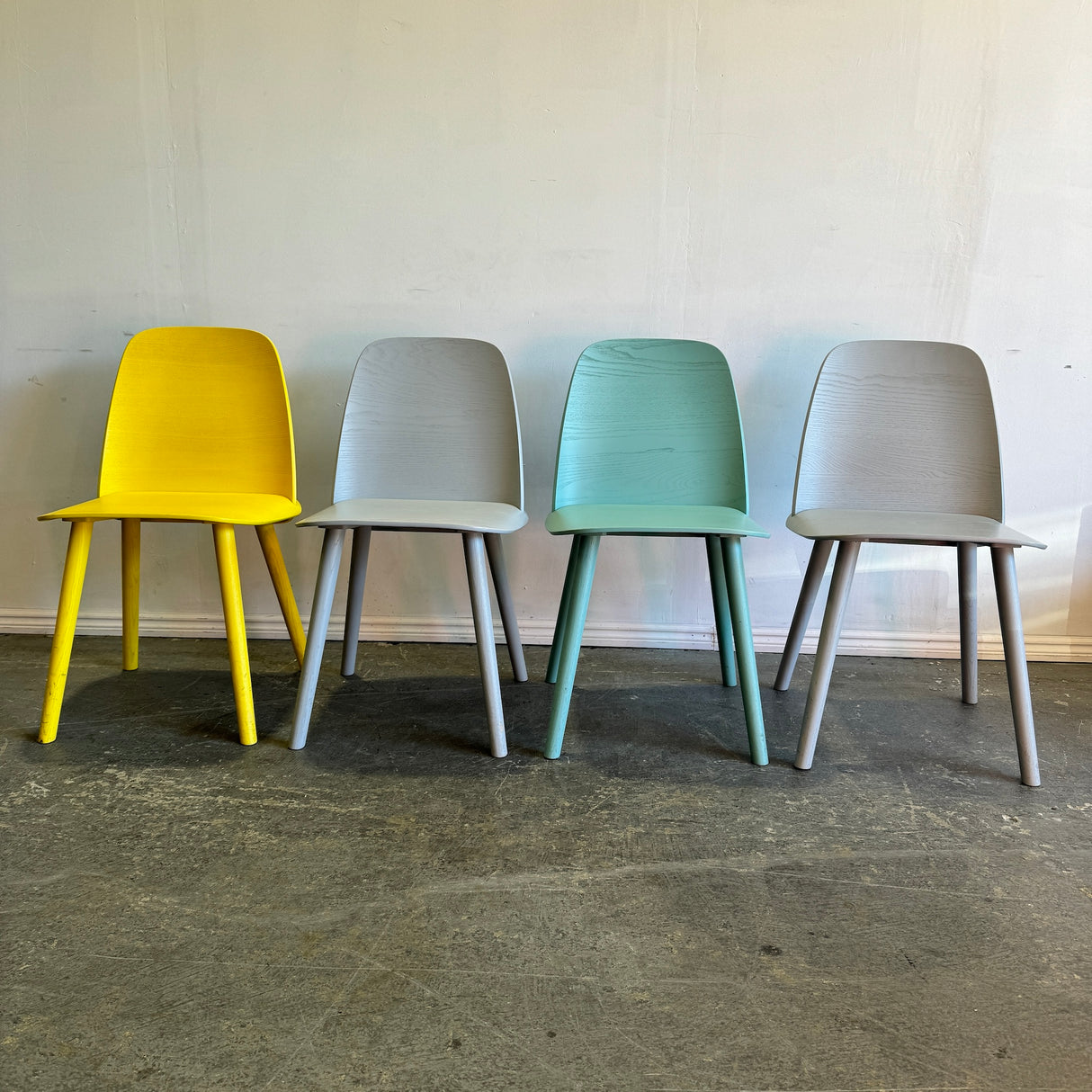 Muuto Set of 4 Nerd Multi color dining chairs