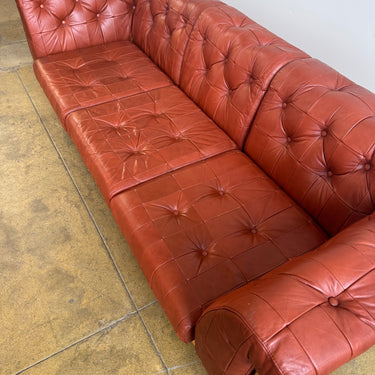 Vintage Norway Jan Erik Lindgren Leather & Pine Wood Sofa for Ekornes 1970s