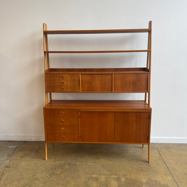 Swedish Mid-Century Modern Bookshelf with Storage by AB Svenska Ramfabriken