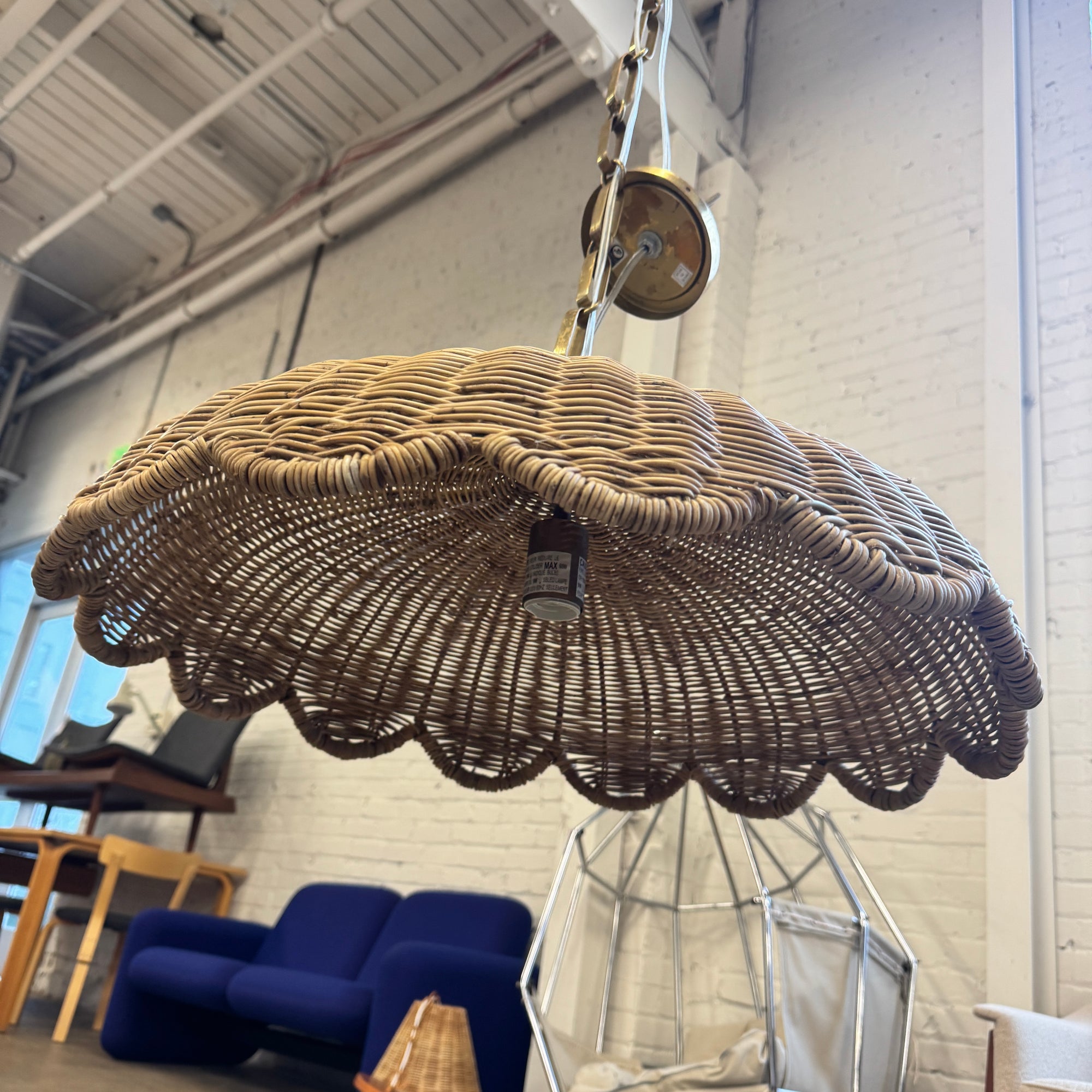 Serena and Lily Scallop Rattan Pendant