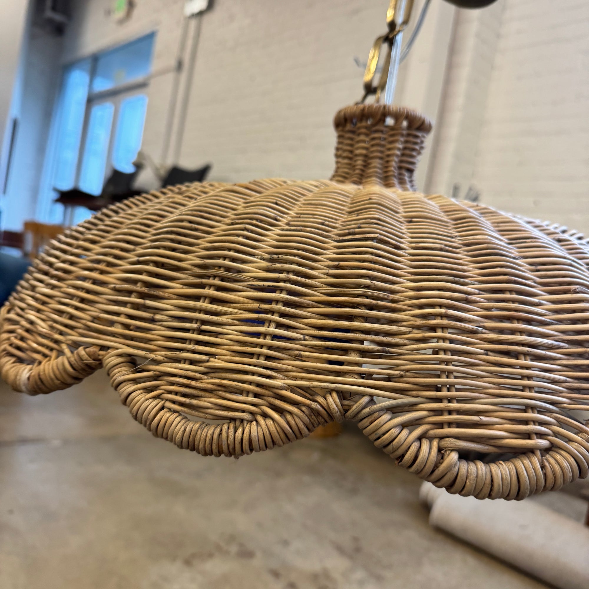 Serena and Lily Scallop Rattan Pendant