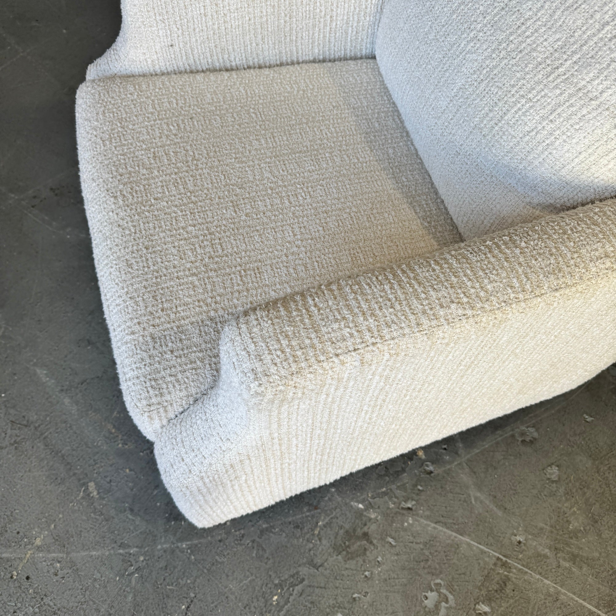 Serena and Lily Boucle white Lounge chair