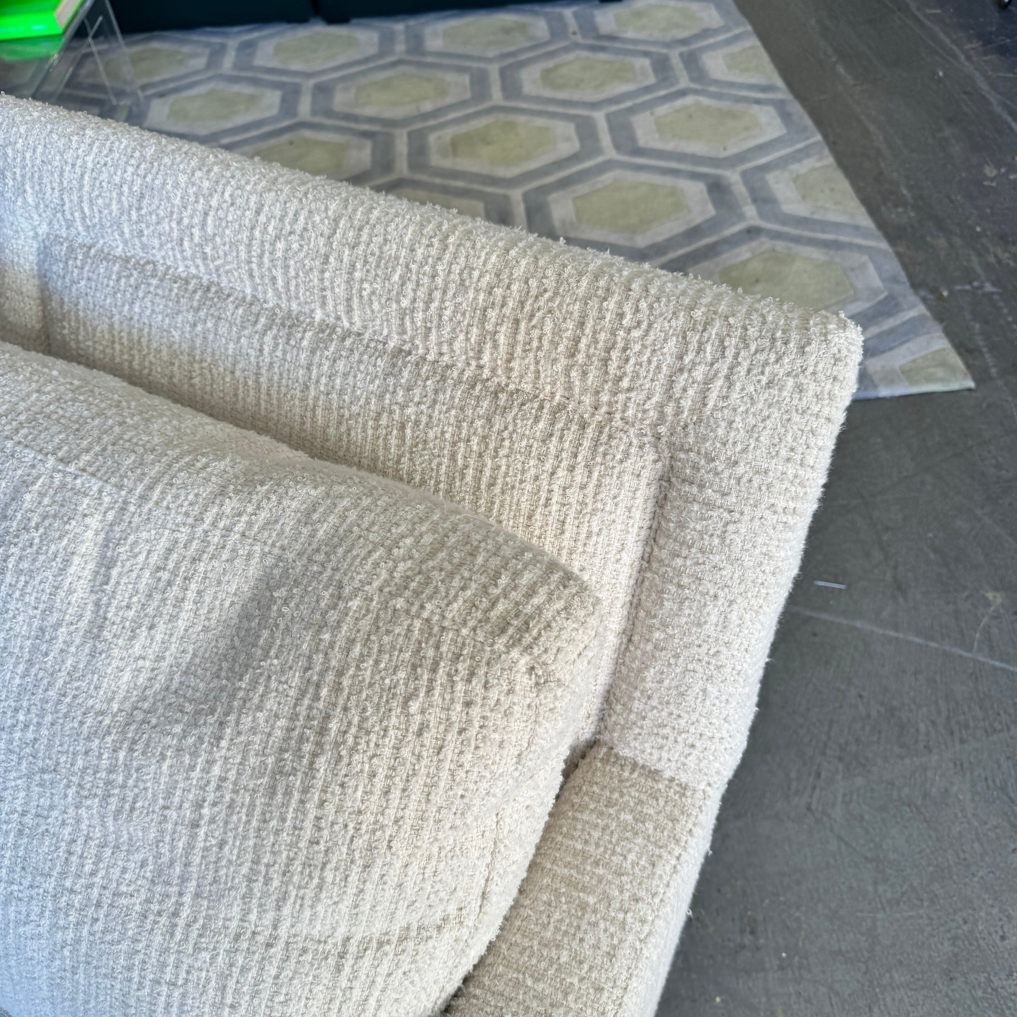 Serena and Lily Boucle white Lounge chair