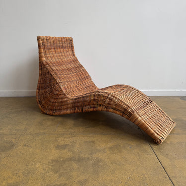 Vintage IKEA Karlskrona Wicker Chaise Longue by Carl Öjerstam, 1990s