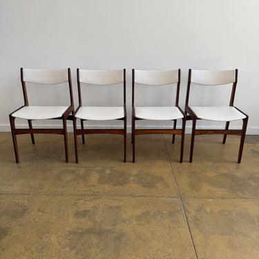 Danish Modern Erik Buch Rosewood Leather 4 Dining chairs (New Upholstery)