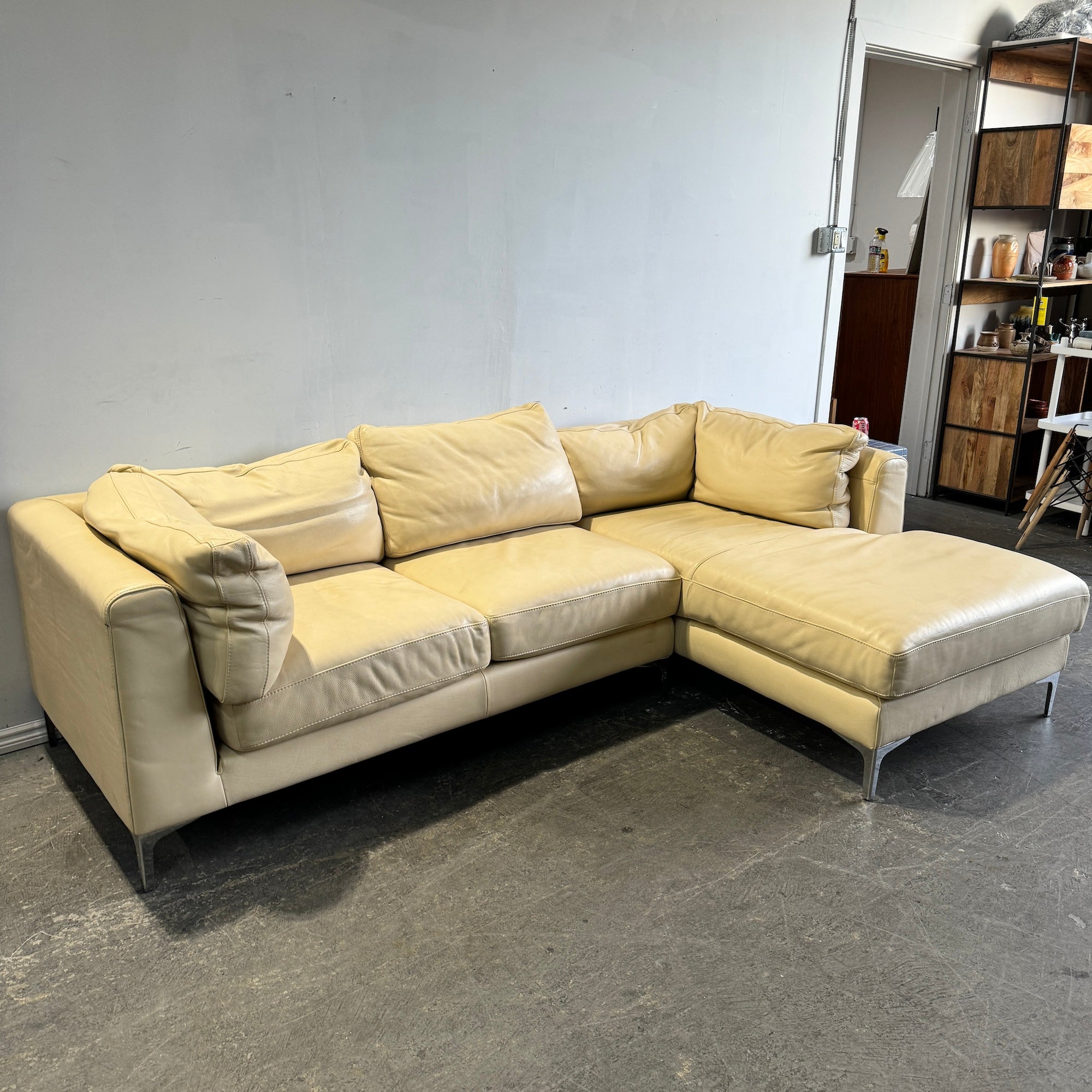 Design Within Reach 2 Piece American Leather Albert Sectional by Ted Boerner