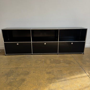 USM Haller 3X2 Media Console Fully Enclosed  - Graphite Black