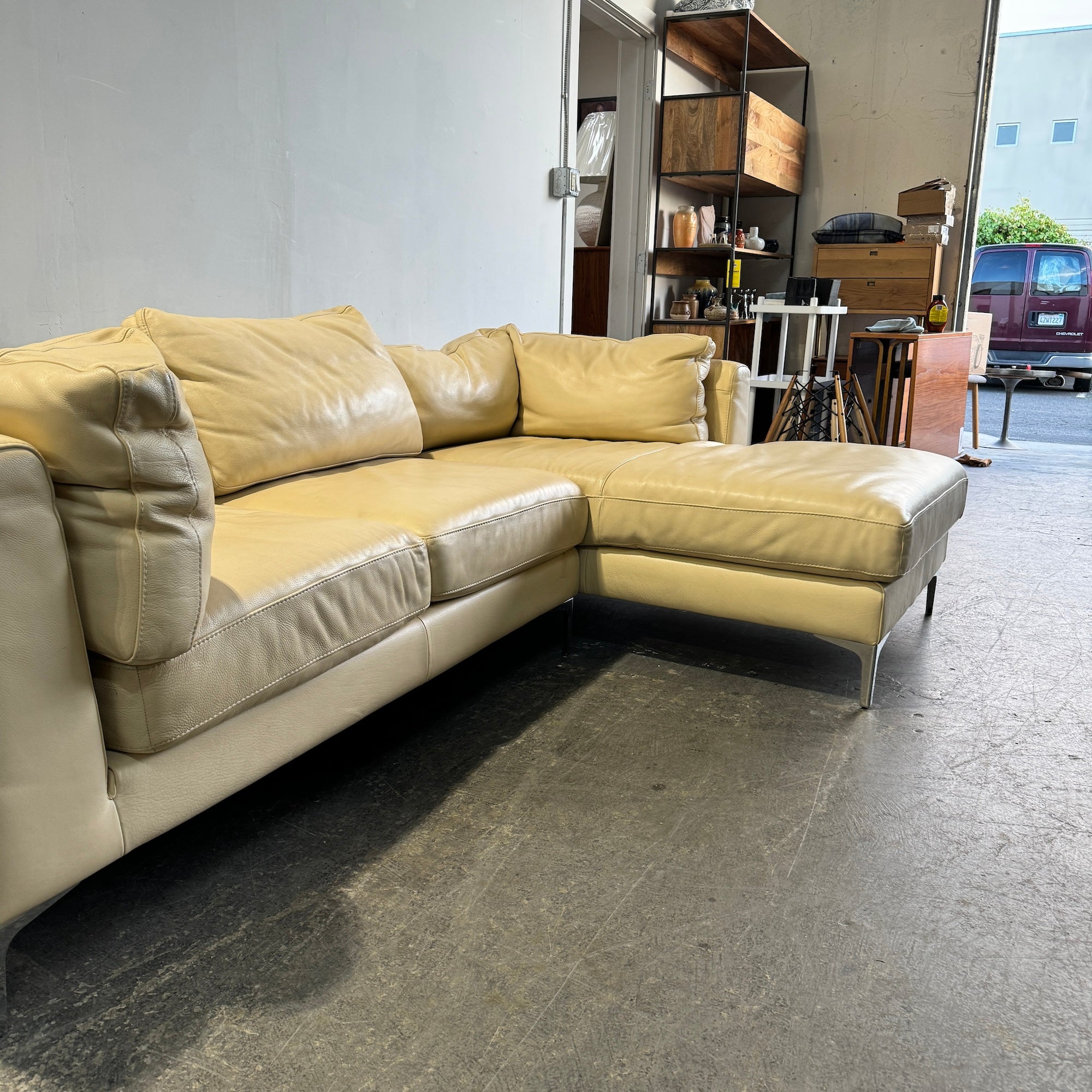 Design Within Reach 2 Piece American Leather Albert Sectional by Ted Boerner