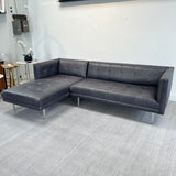 Room and Board leather left facing sectional sofa