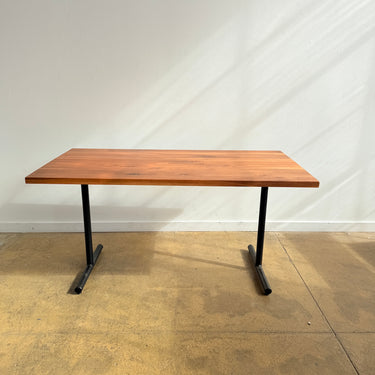 Crow Works Solid Walnut Wood T-Base Table/ Desk