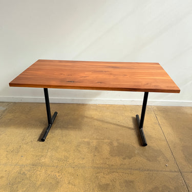 Crow Works Solid Walnut Wood T-Base Table/ Desk