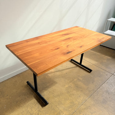 Crow Works Solid Walnut Wood T-Base Table/ Desk