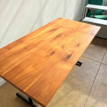 Crow Works Solid Walnut Wood T-Base Table/ Desk