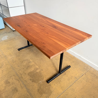 Crow Works Solid Walnut Wood T-Base Table/ Desk