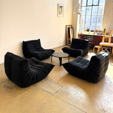 Authentic! Ligne Roset Togo Fireside chair - Alcantara Slate Black (4 Available)