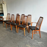 Danish Set of 8 Eva Dining Chairs by Niels Koefoed for Koefoeds Hornslet, 1960s