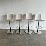 Authentic Vitra Hal Adjustable stools with leather seat cushion (Set of 5)