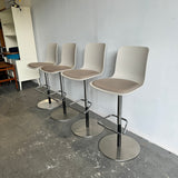 Authentic Vitra Hal Adjustable stools with leather seat cushion (Set of 5)