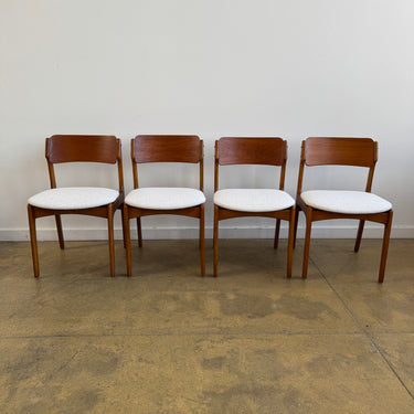 Danish Modern Teak set of 4 dining chairs by Erik Buch for O.D. Mobler