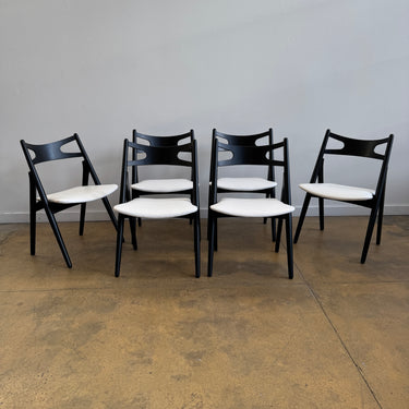 Authentic! Hans Wegner Vintage Set of 6 CH29P Sawbuck Dining Chairs by Carl Hansen