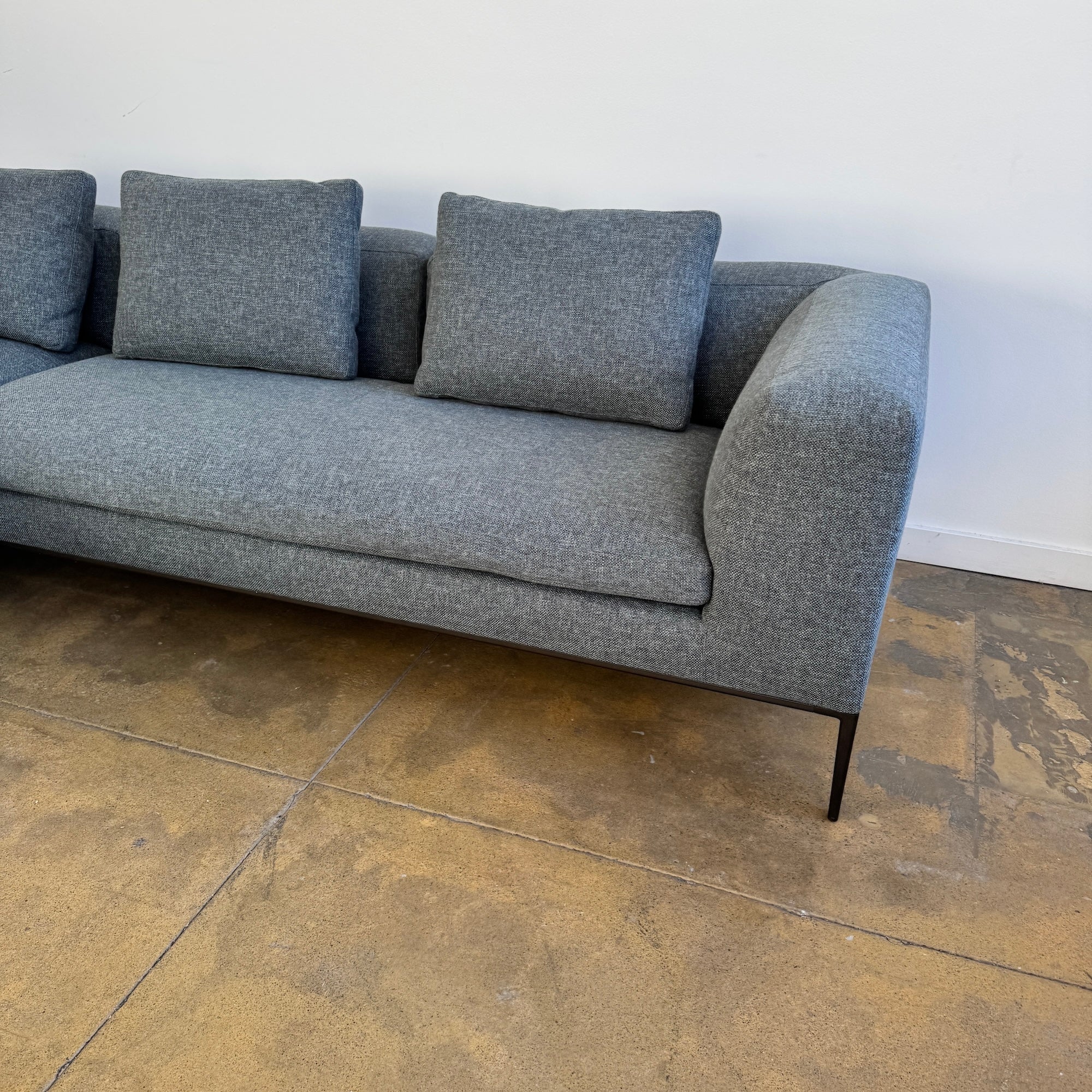 B&b Italia Michel Sofa With Chaise Lounge by Antonio Citterio (Like New)