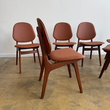 Danish Modern Arne Hovmand-Olsen Model 75 Teak Dining Chairs