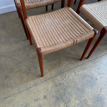 Danish Modern Niels Moller "Set of 6" Model 71 Teak dining chairs (Restoration Included)