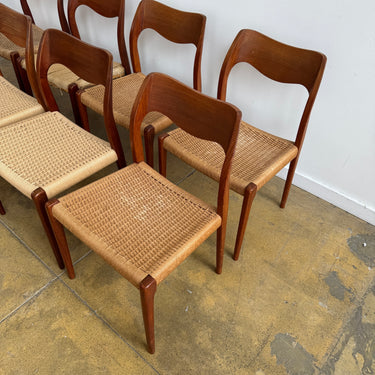 Danish Modern Niels Moller "Set of 6" Model 71 Teak dining chairs (Restoration Included)