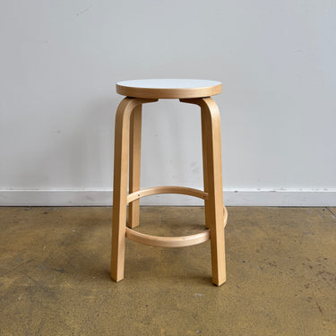 Artek Alvar Aalto Single Counter Stool 64 (White Laminate)