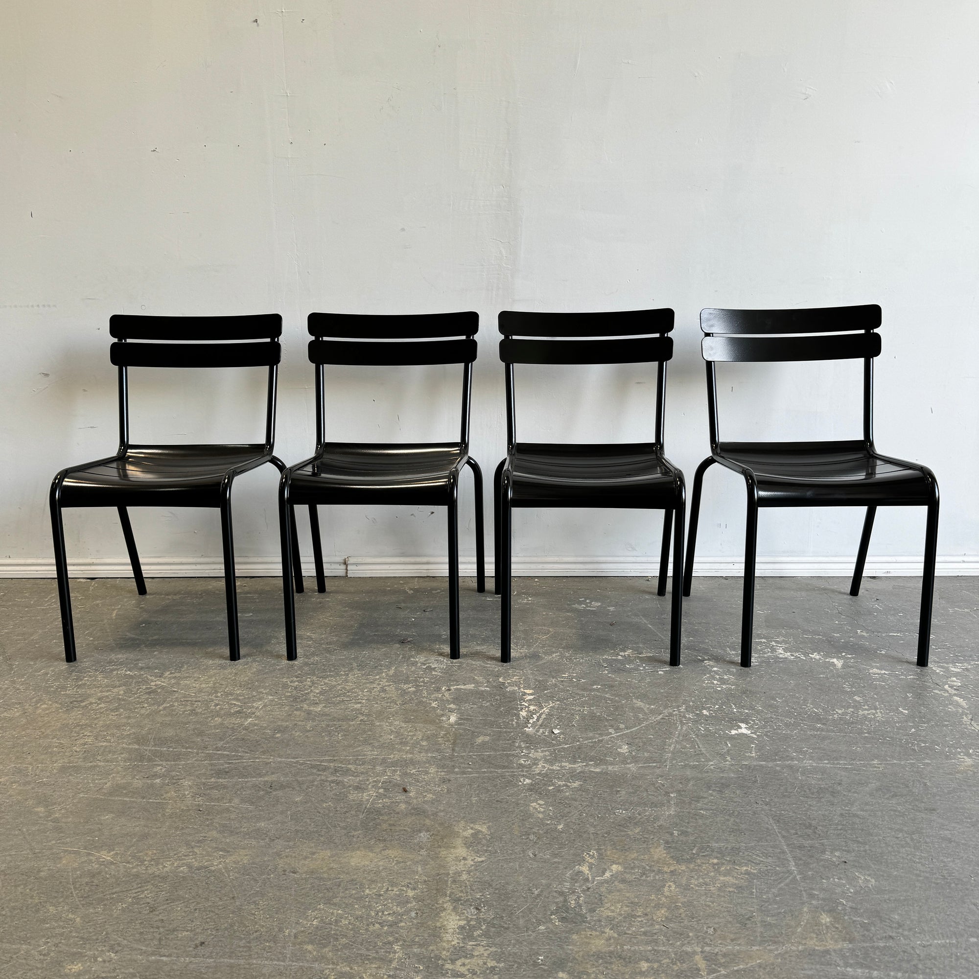 Fermob Set of 4 Luxembourg outdoor dining chairs by Frédéric Sofia