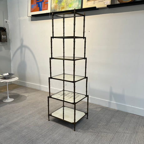 Vintage Etagere with mirrored shelves