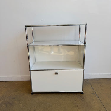 USM Haller Tall Half Size Credenza (Pure White)