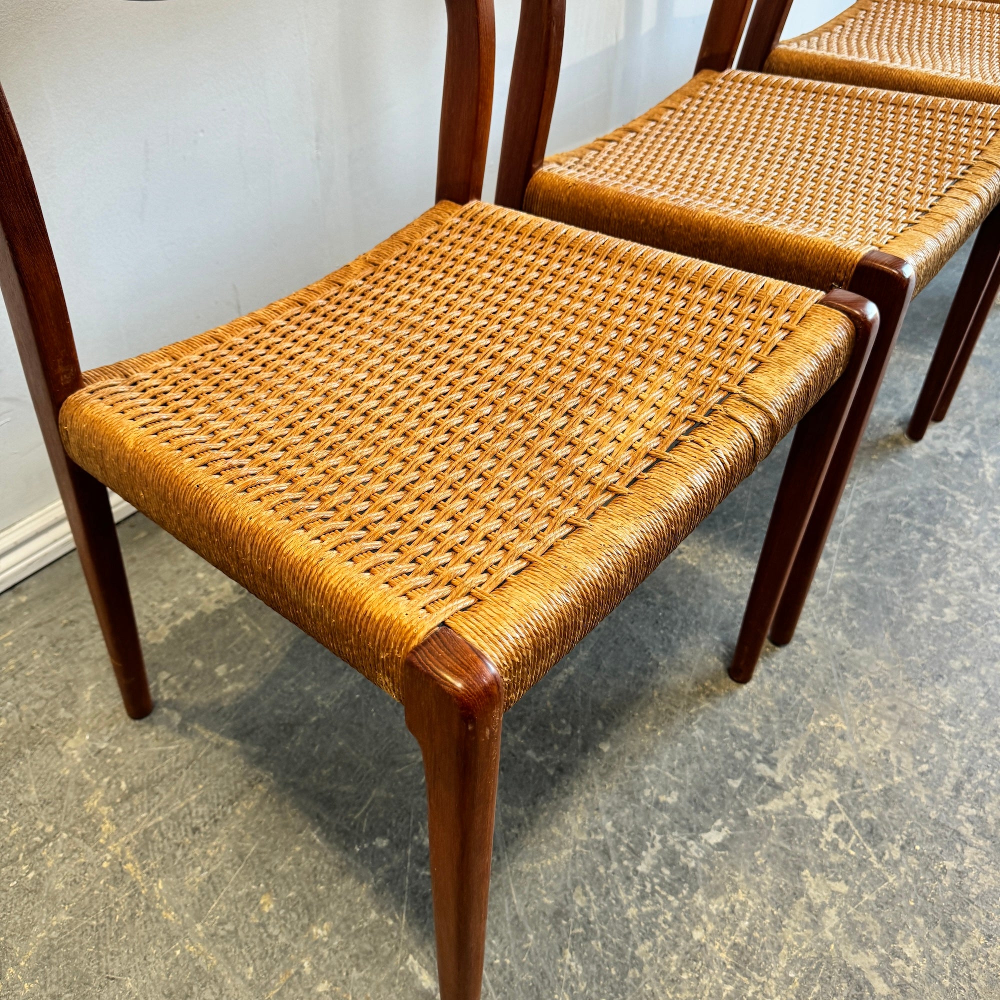 Danish Modern Niels Moller set of 4 Model 71 dining chairs