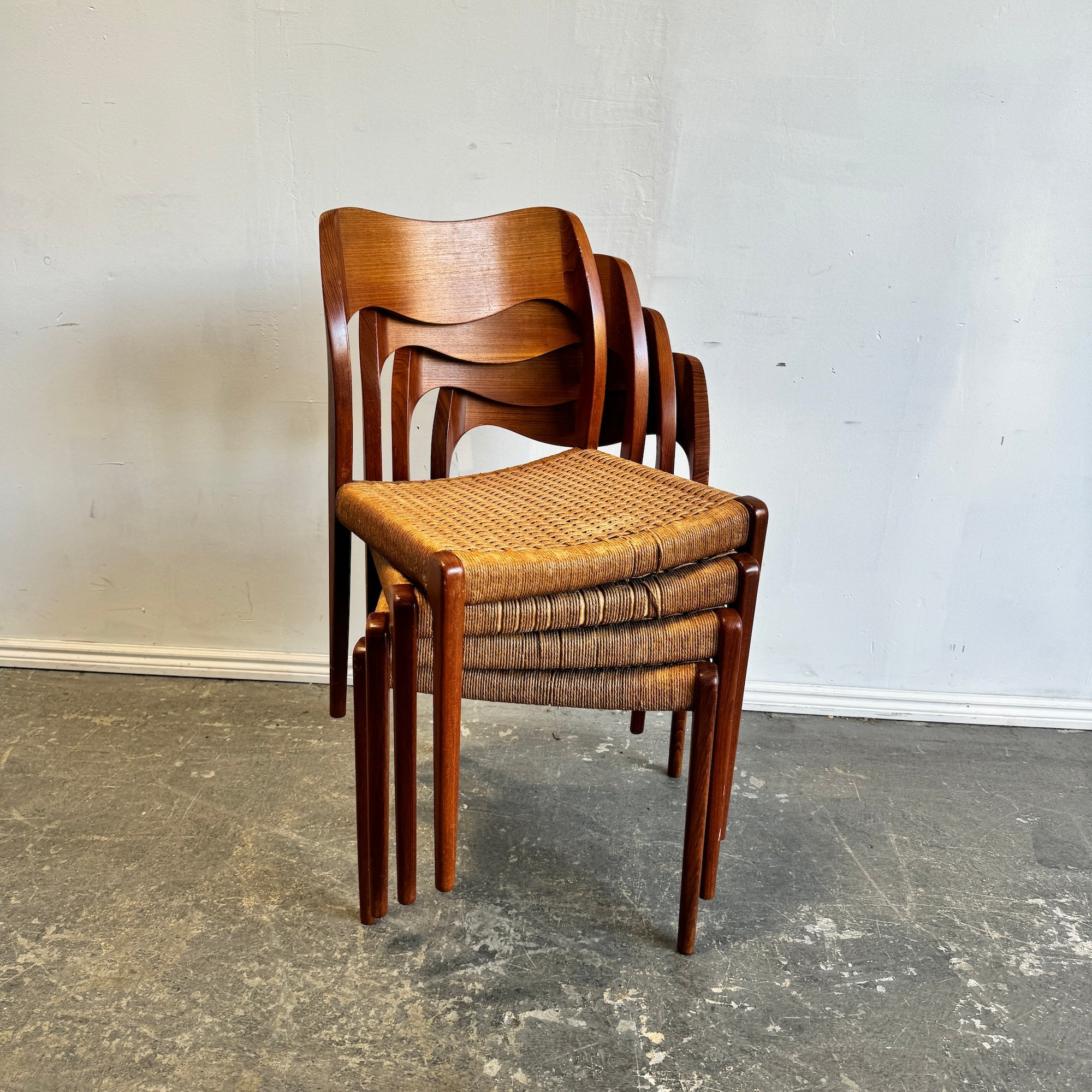 Danish Modern Niels Moller set of 4 Model 71 dining chairs