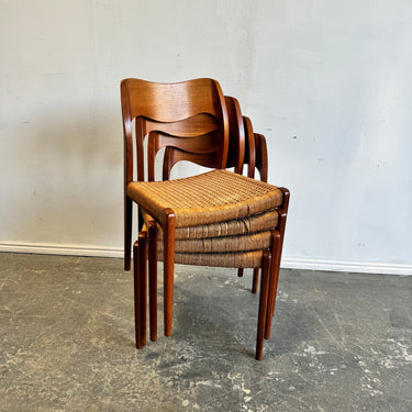 Danish Modern Niels Moller set of 4 Model 71 dining chairs