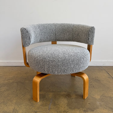 Vintage Ikea "Fridene" Chunky Boucle Swivel Chair by Carina Bengs (New Upholstery)